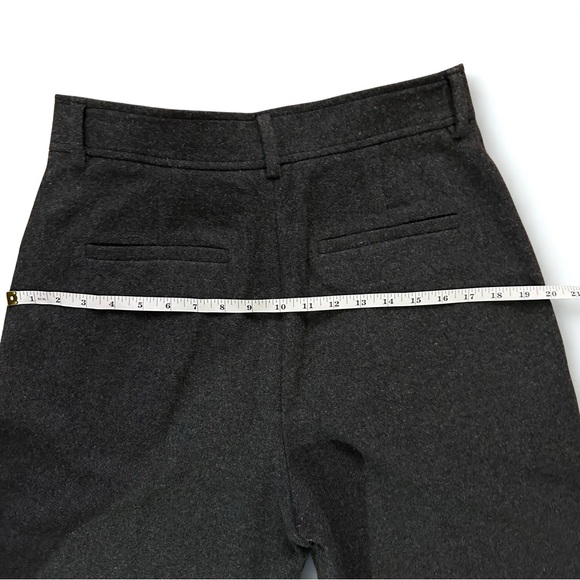 Everlane Dark Gray Wool Wide Leg Pleated Trousers High Waist Size 8 EUC - Picture 7 of 9